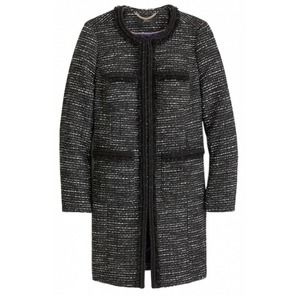 NWT NEW J.CREW TWEED BLACK LONG JACKET COAT 6 SOLD OUT!